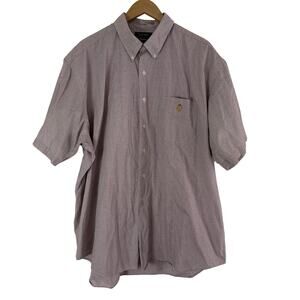 Lauren Ralph Lauren Shirt Men's XXL Check Short Sleeve Button Front‎ Crest Logo